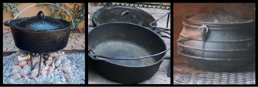 3 cast iron pots