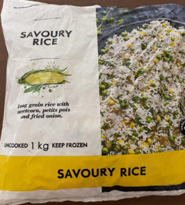 Savoury frozen rice